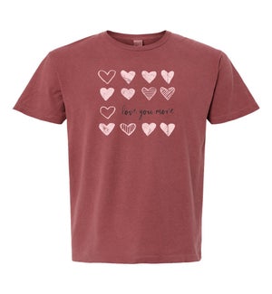 Love You More Hearts Brick Tee